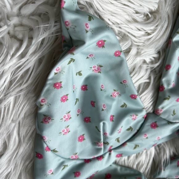 Ecohoaka Bikini Top Medium | Blue Tie Back Halter Swim Top Sustainable Swimwear - Picture 3 of 9